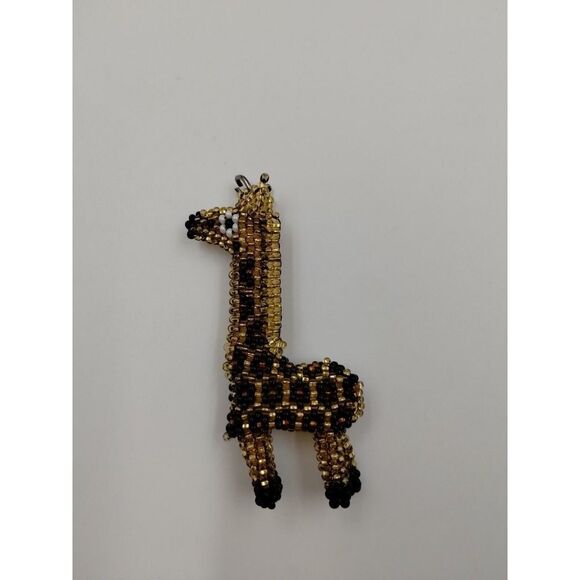 GIRAFFE Pendant Necklace Black Gold Tone 3" Womens Fashion Jewelry - Picture 1 of 4
